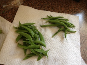 green beans and snap peas